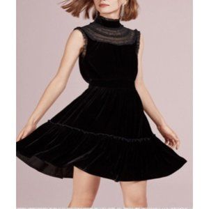 Kate Spade Black Velvet Mini Dress size 14